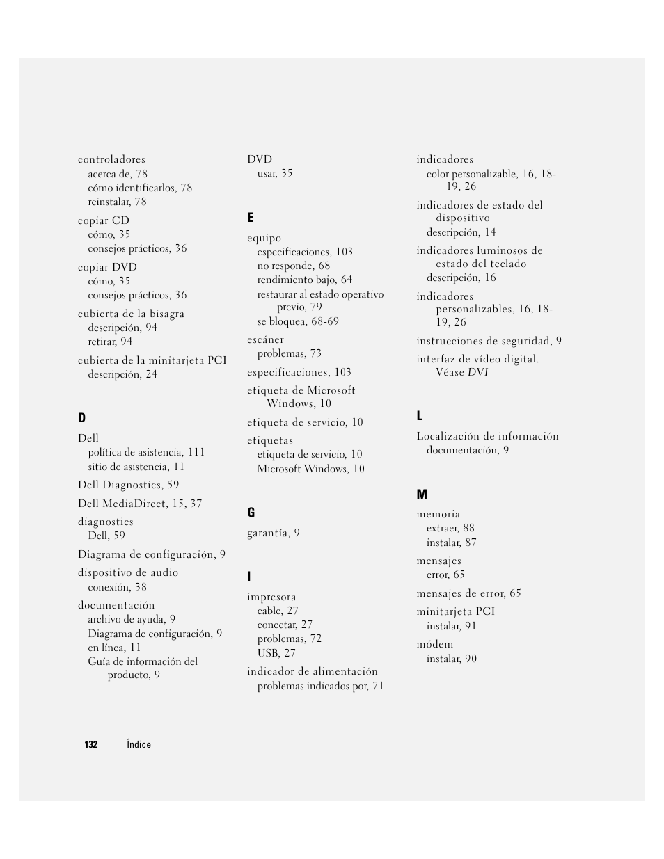 Dell XPS M170 (MXG051, Late 2005) User Manual | Page 132 / 134