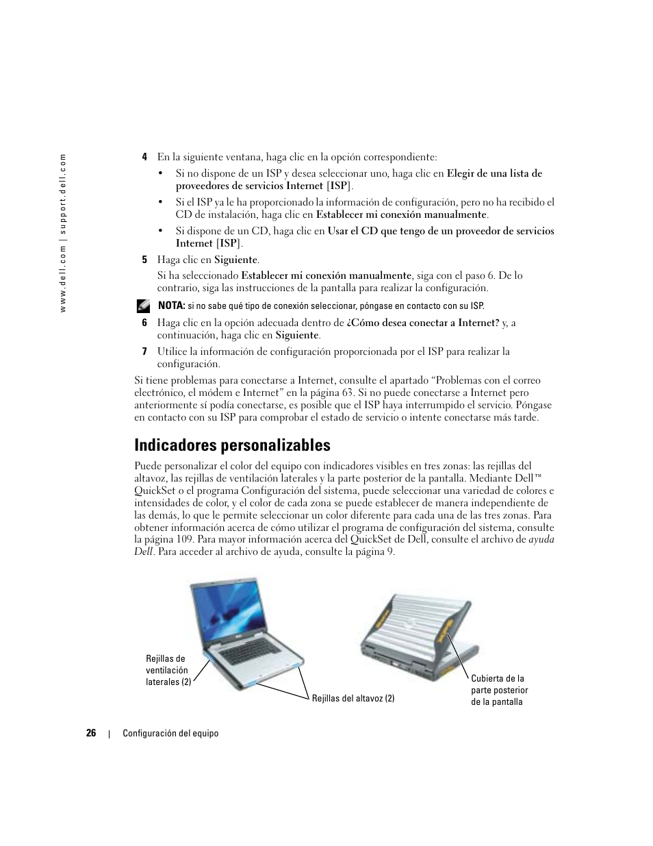 Indicadores personalizables | Dell XPS M170 (MXG051, Late 2005) User Manual | Page 26 / 134