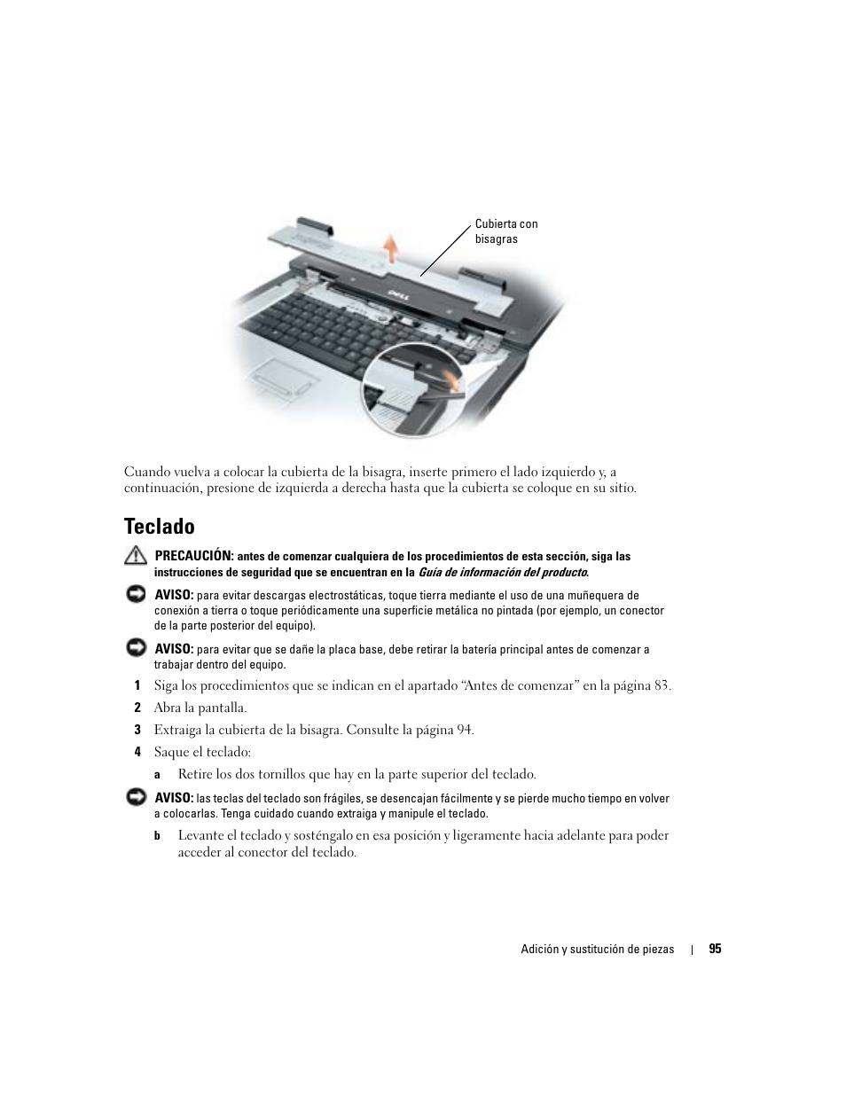 Teclado | Dell XPS M170 (MXG051, Late 2005) User Manual | Page 95 / 134