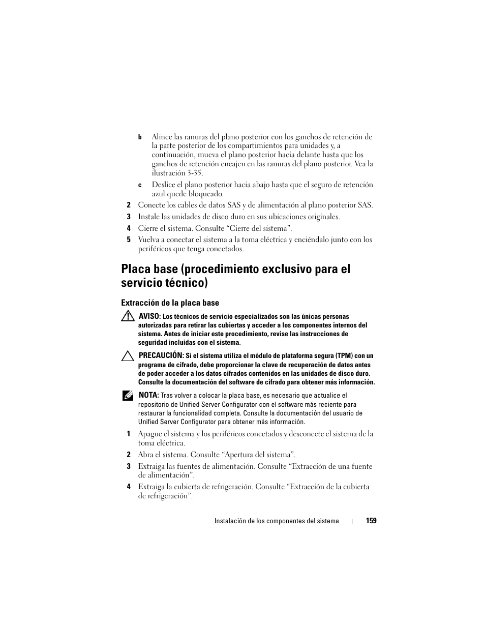 Extracción de la placa base | Dell PowerVault NX3000 User Manual | Page 159 / 216