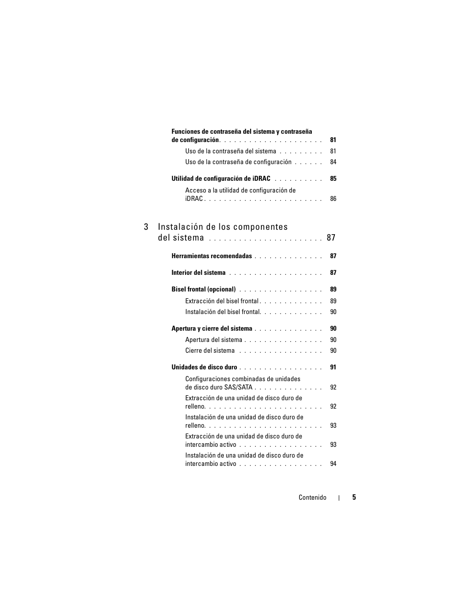 3instalación de los componentes del sistema | Dell PowerVault NX3000 User Manual | Page 5 / 216
