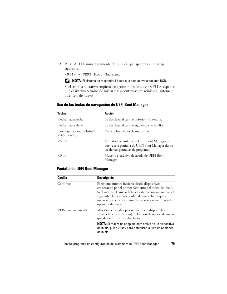 Pantalla de uefi boot manager | Dell PowerVault NX3000 User Manual | Page 79 / 216