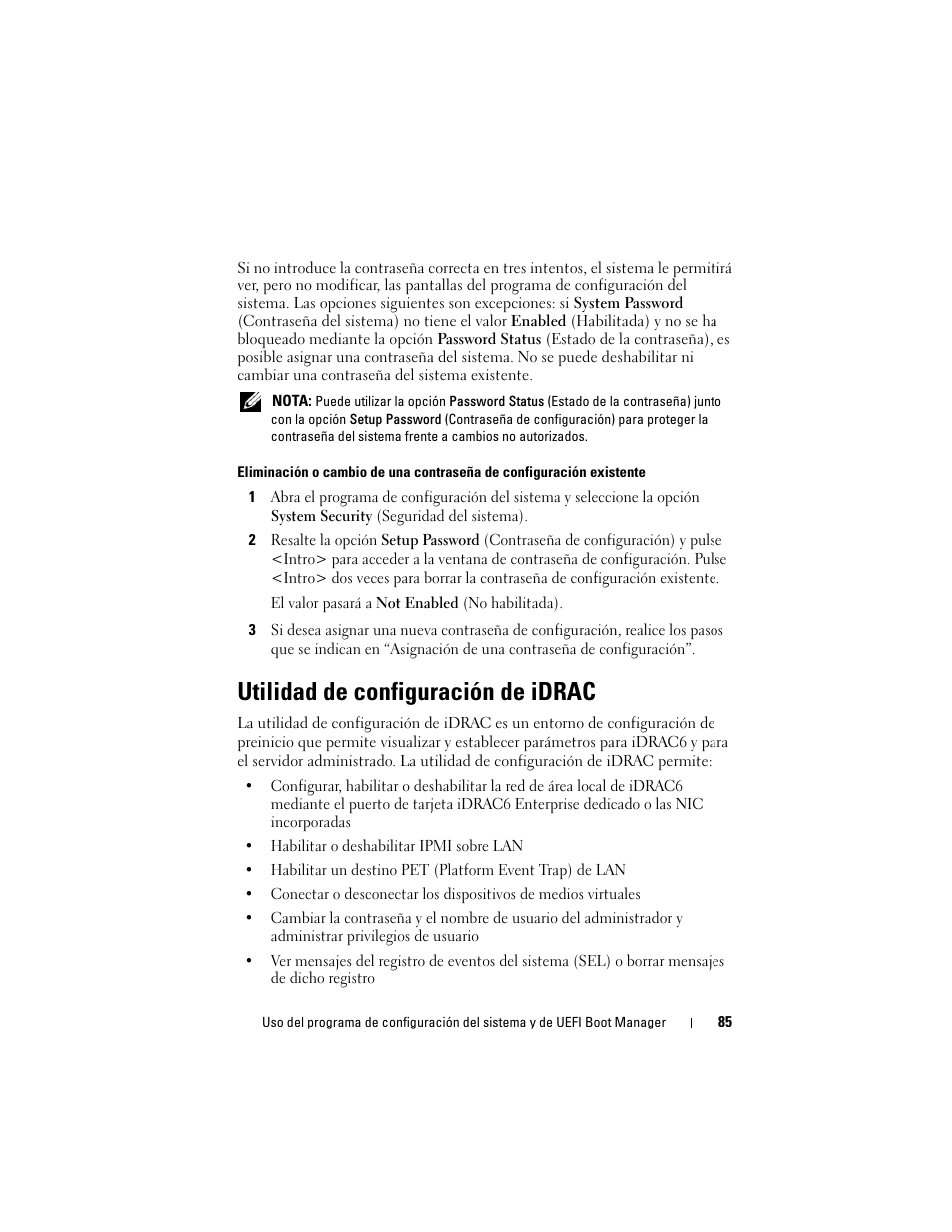 Utilidad de configuración de idrac | Dell PowerVault NX3000 User Manual | Page 85 / 216