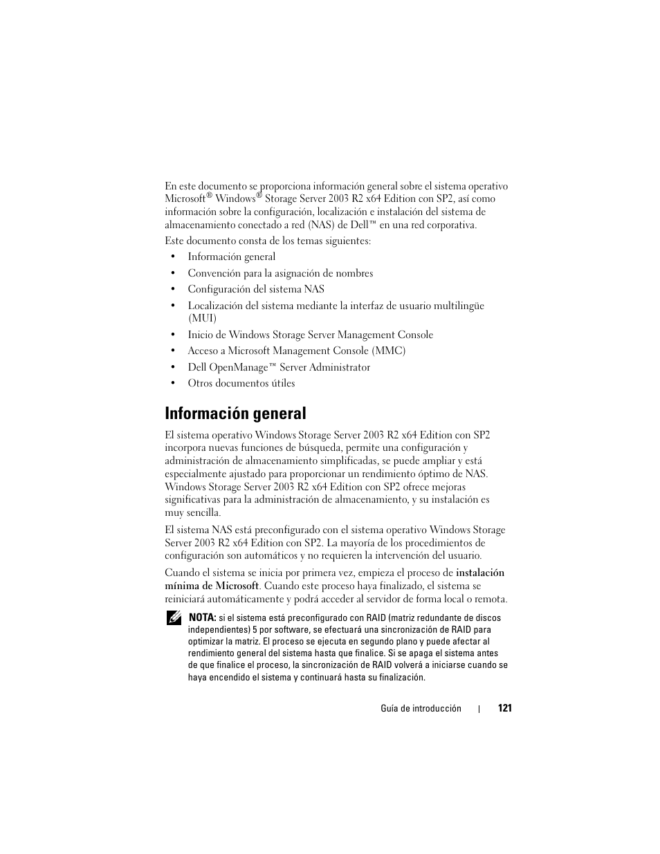 Información general | Dell PowerVault NF600 User Manual | Page 123 / 134