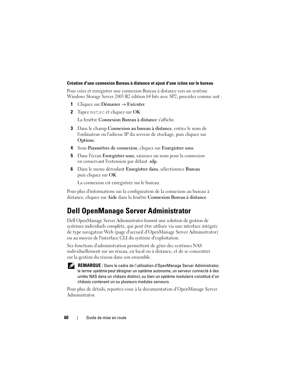 Dell openmanage server administrator | Dell PowerVault NF600 User Manual | Page 62 / 134