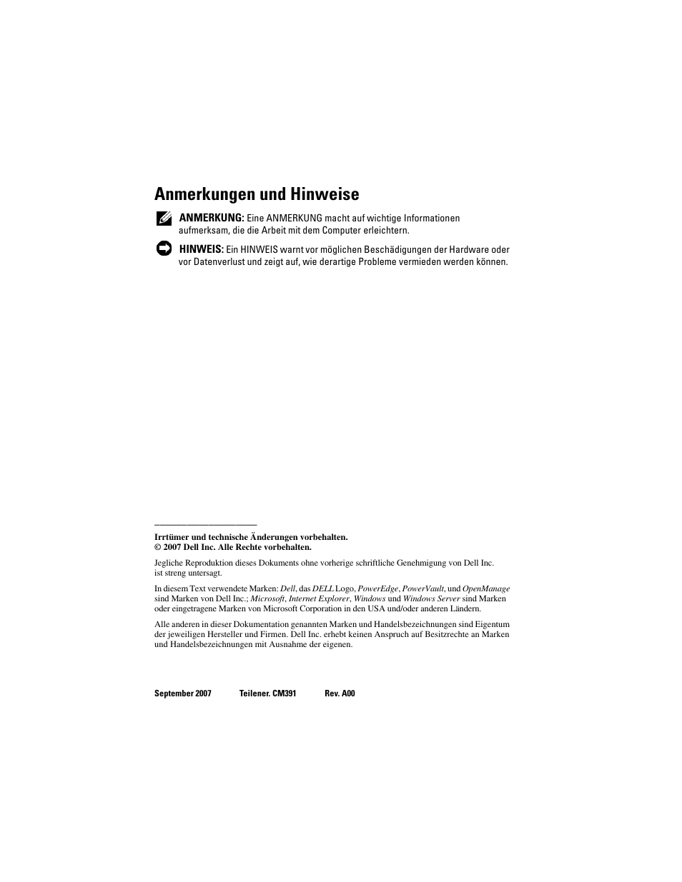 Anmerkungen und hinweise | Dell PowerVault NF600 User Manual | Page 68 / 134
