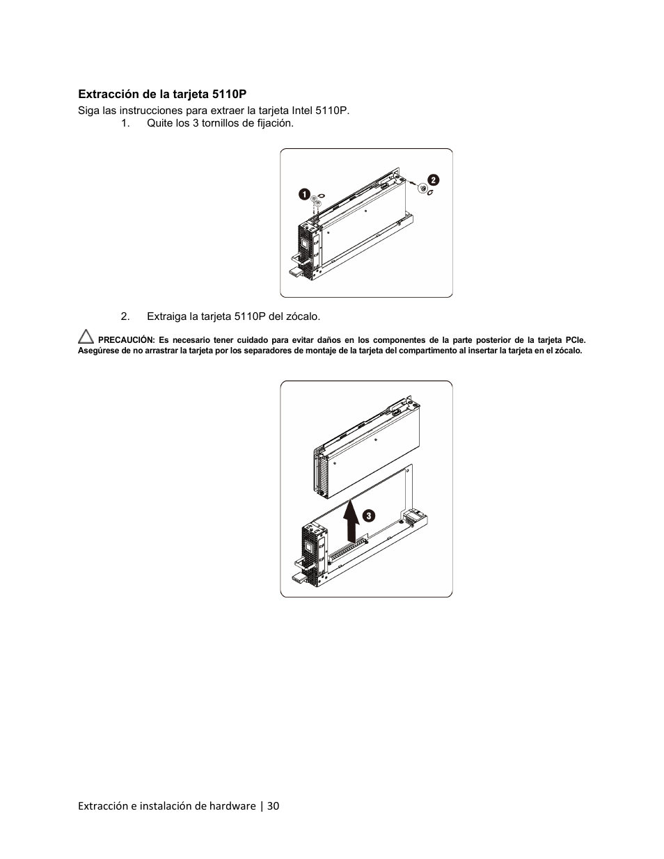 Extracción de la tarjeta 5110p | Dell PowerEdge C410x User Manual | Page 30 / 105