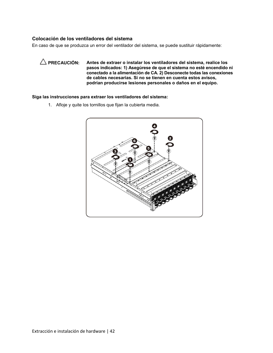 Colocación de los ventiladores del sistema | Dell PowerEdge C410x User Manual | Page 42 / 105