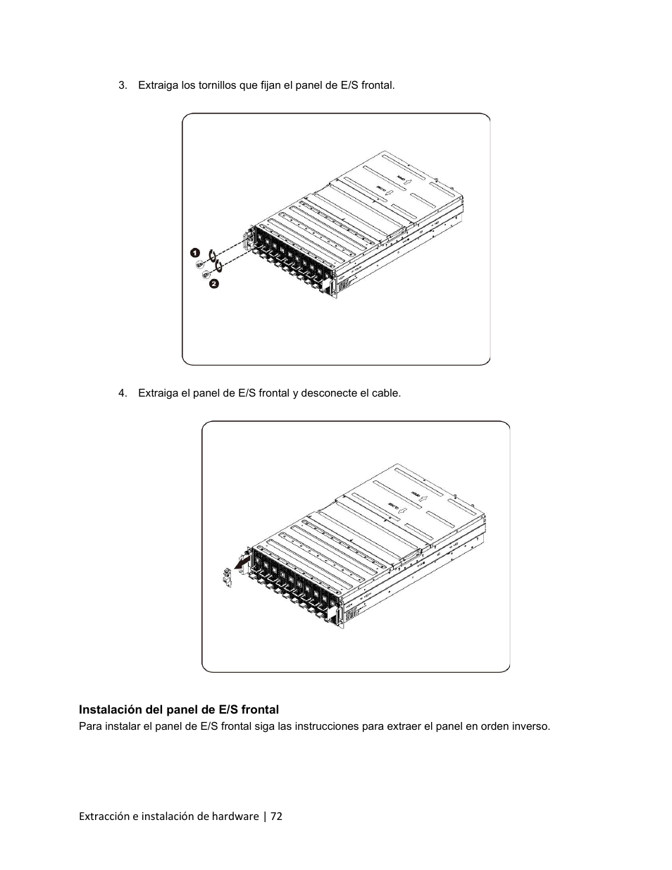 Instalación del panel de e/s frontal | Dell PowerEdge C410x User Manual | Page 72 / 105