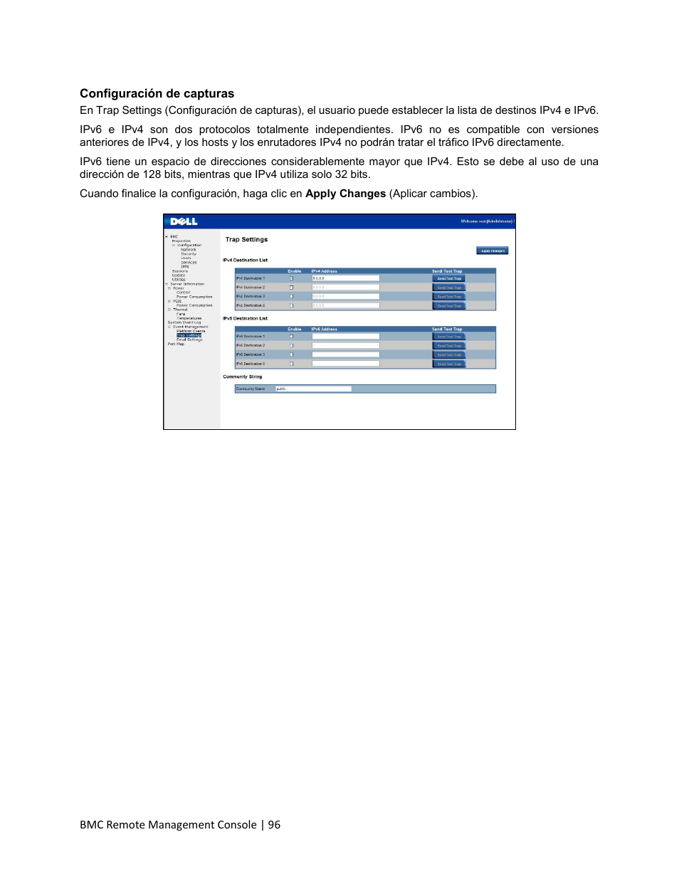 Configuración de capturas | Dell PowerEdge C410x User Manual | Page 96 / 105