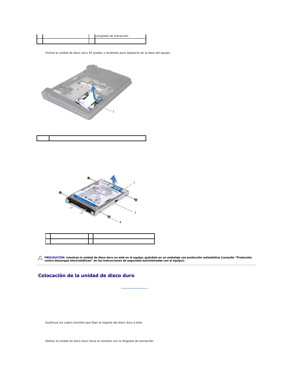 Colocación de la unidad de disco duro | Dell Studio 1450 (Mid 2009) User Manual | Page 26 / 48