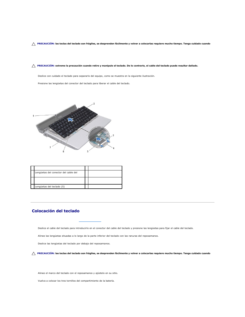 Colocación del teclado | Dell Studio 1450 (Mid 2009) User Manual | Page 29 / 48