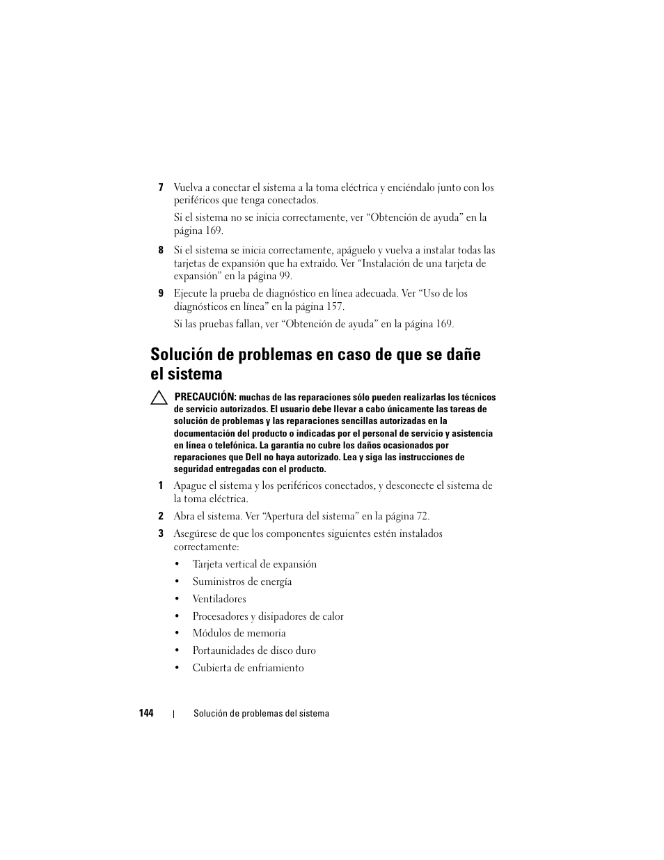 Solución de problemas en caso de que se dañe, El sistema | Dell PowerVault DL2200 CommVault User Manual | Page 144 / 176