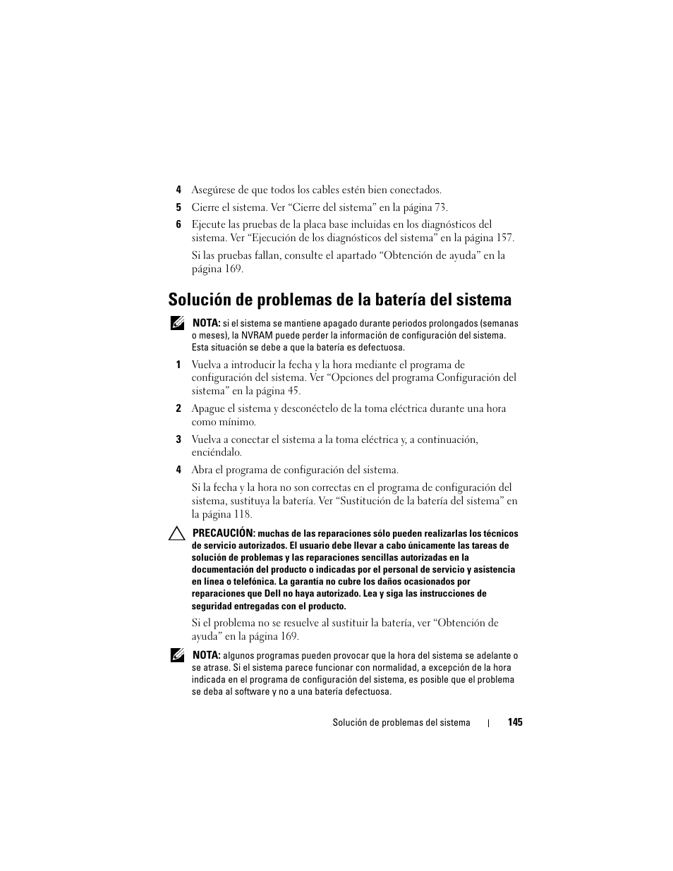 Solución de problemas de la batería del sistema, 4 abra el programa de configuración del sistema | Dell PowerVault DL2200 CommVault User Manual | Page 145 / 176