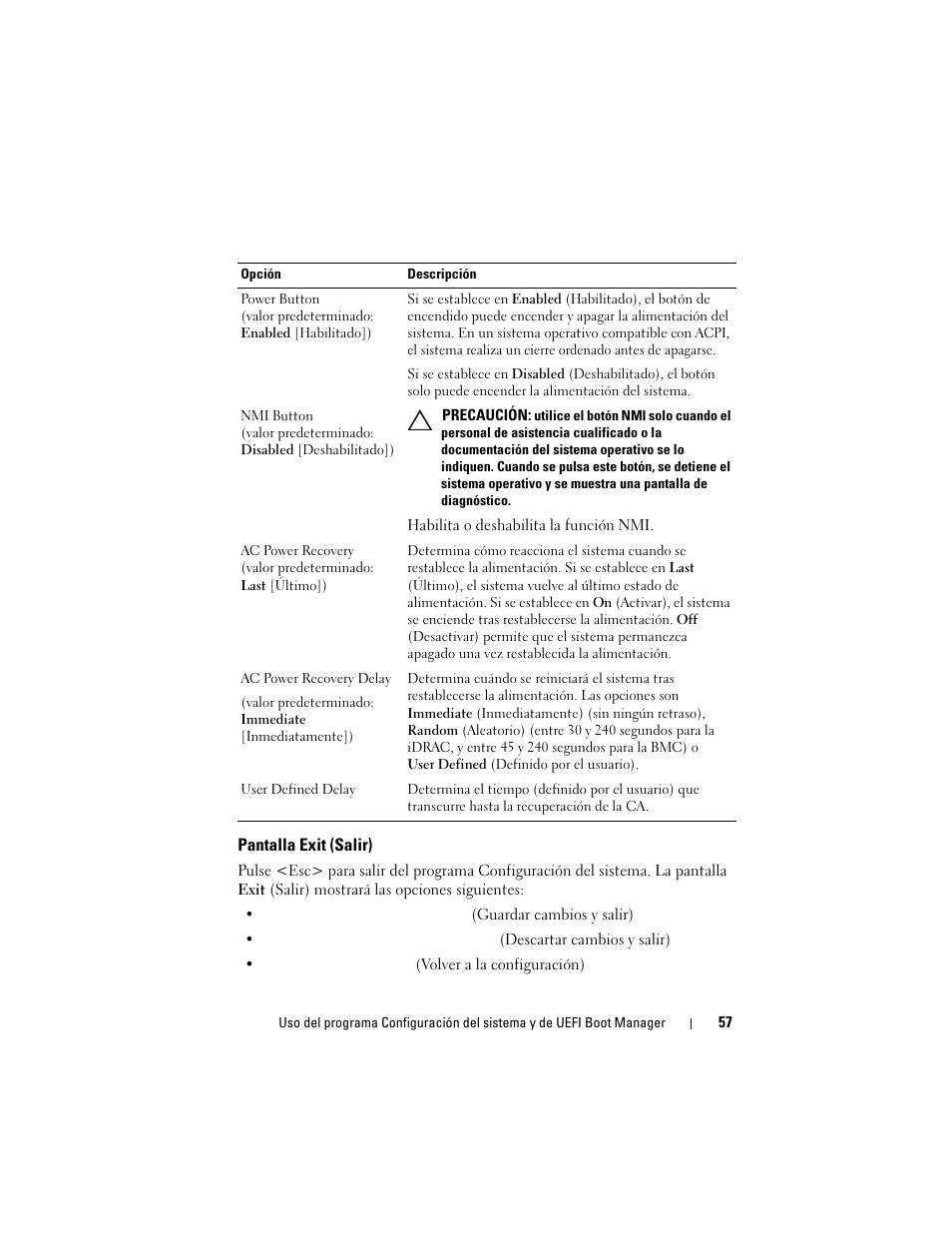 Pantalla exit (salir) | Dell PowerVault DL2200 CommVault User Manual | Page 57 / 176