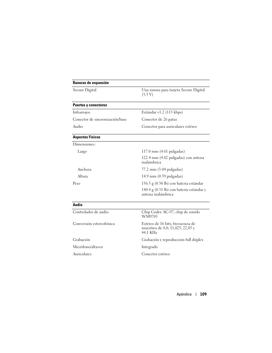 Dell AXIM X3 User Manual | Page 109 / 158