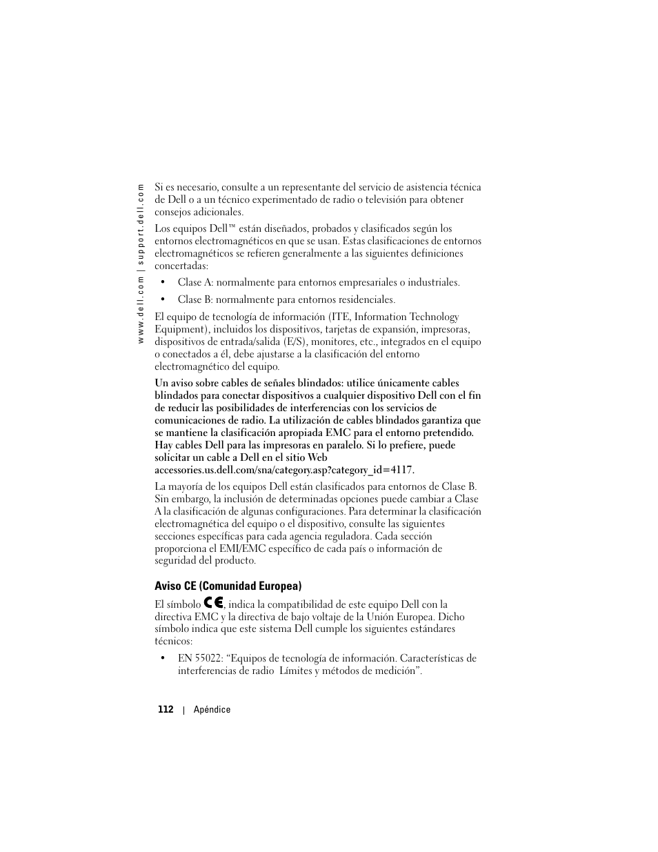 Aviso ce (comunidad europea) | Dell AXIM X3 User Manual | Page 112 / 158