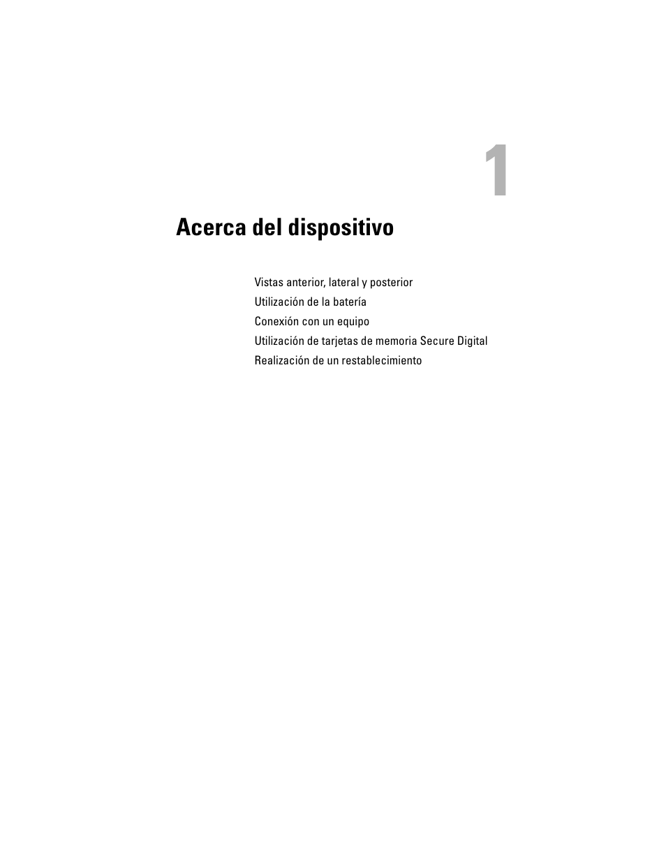 Acerca del dispositivo, 1 acerca del dispositivo | Dell AXIM X3 User Manual | Page 19 / 158