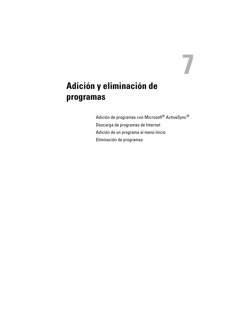 Adición y eliminación de programas, 7 adición y eliminación de programas | Dell AXIM X3 User Manual | Page 75 / 158