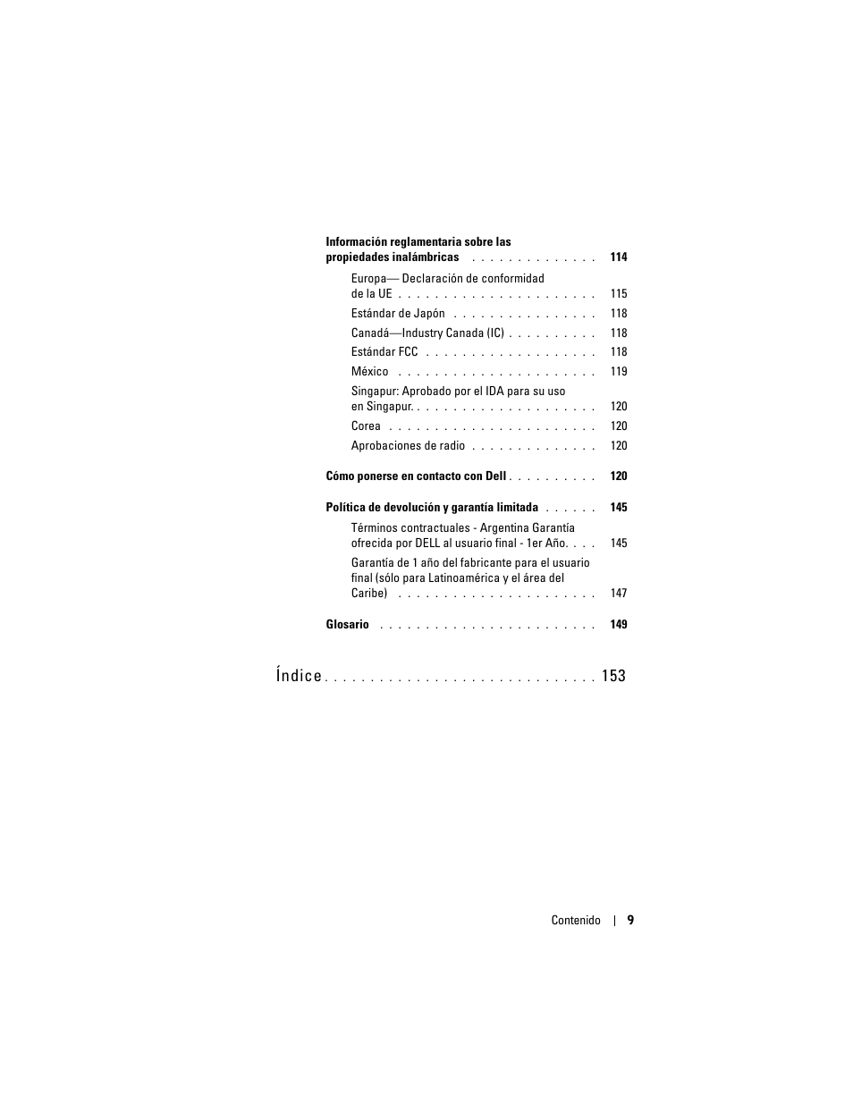 Índice | Dell AXIM X3 User Manual | Page 9 / 158