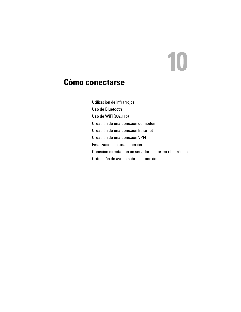 Cómo conectarse, 10 cómo conectarse | Dell AXIM X3 User Manual | Page 99 / 158