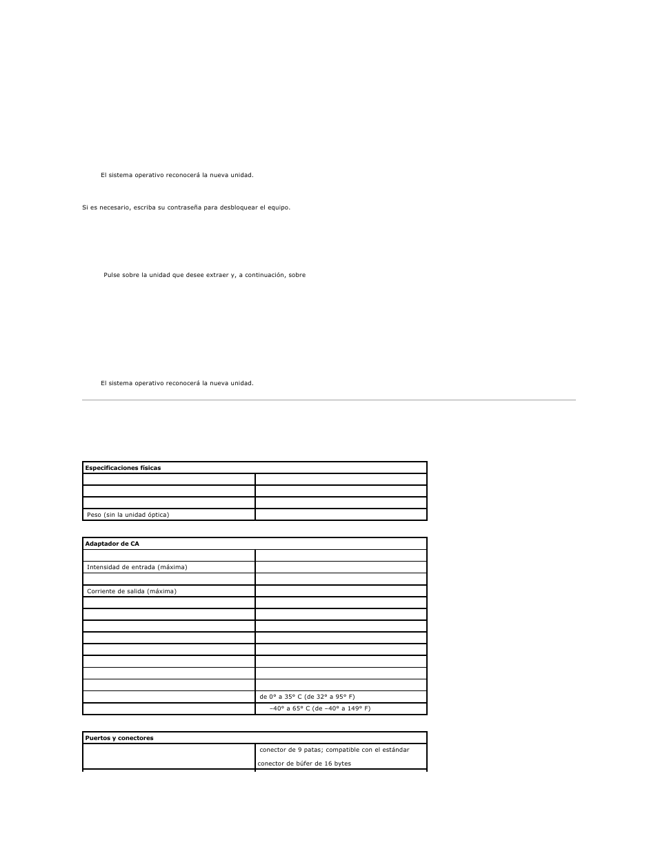 Especificaciones, En windows xp, En windows 2000 | Dell Inspiron 300m User Manual | Page 14 / 21