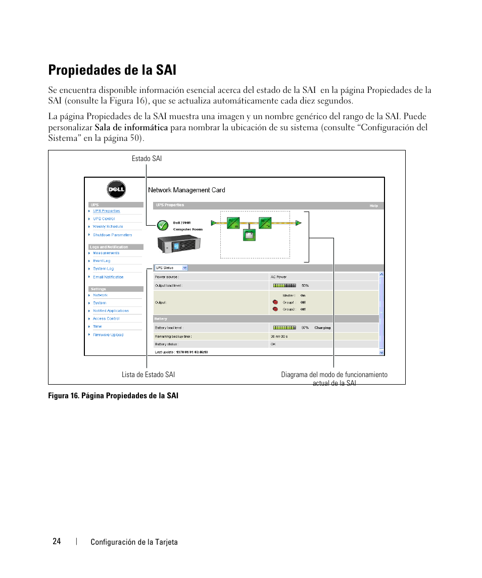 Propiedades de la sai | Dell UPS 1000T User Manual | Page 24 / 87