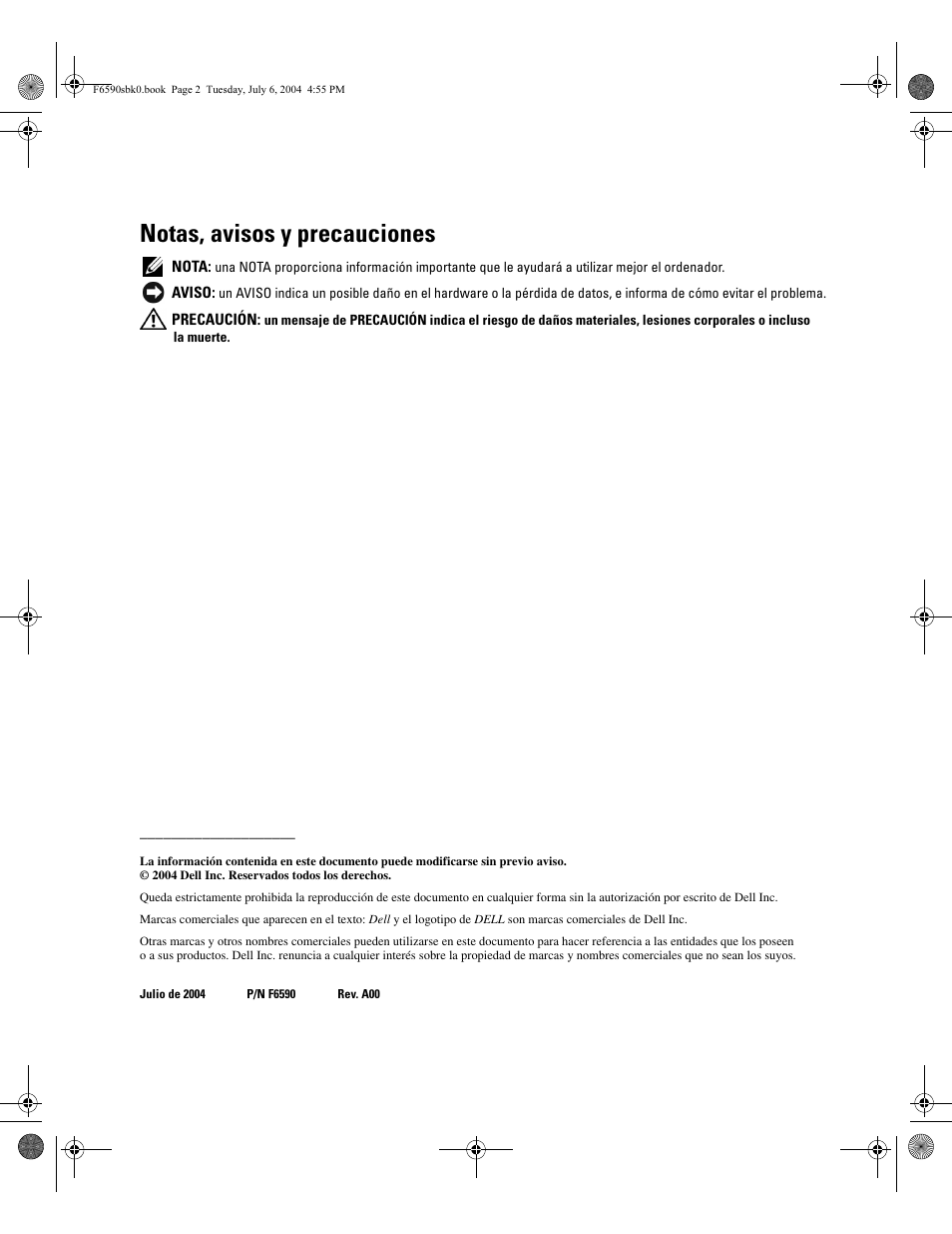 Notas, avisos y precauciones | Dell PowerEdge 2800 User Manual | Page 54 / 64