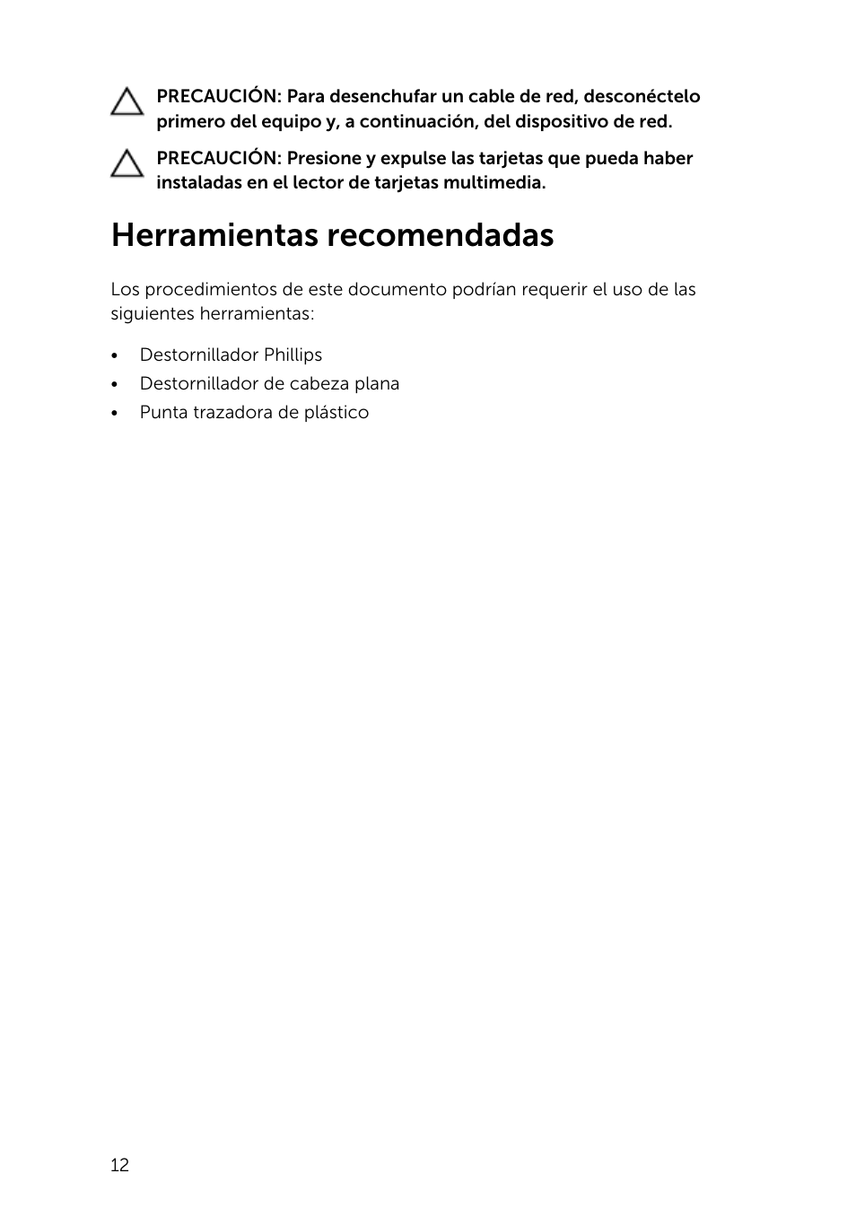 Herramientas recomendadas | Dell Inspiron 23 (2350, Mid 2013) User Manual | Page 12 / 113