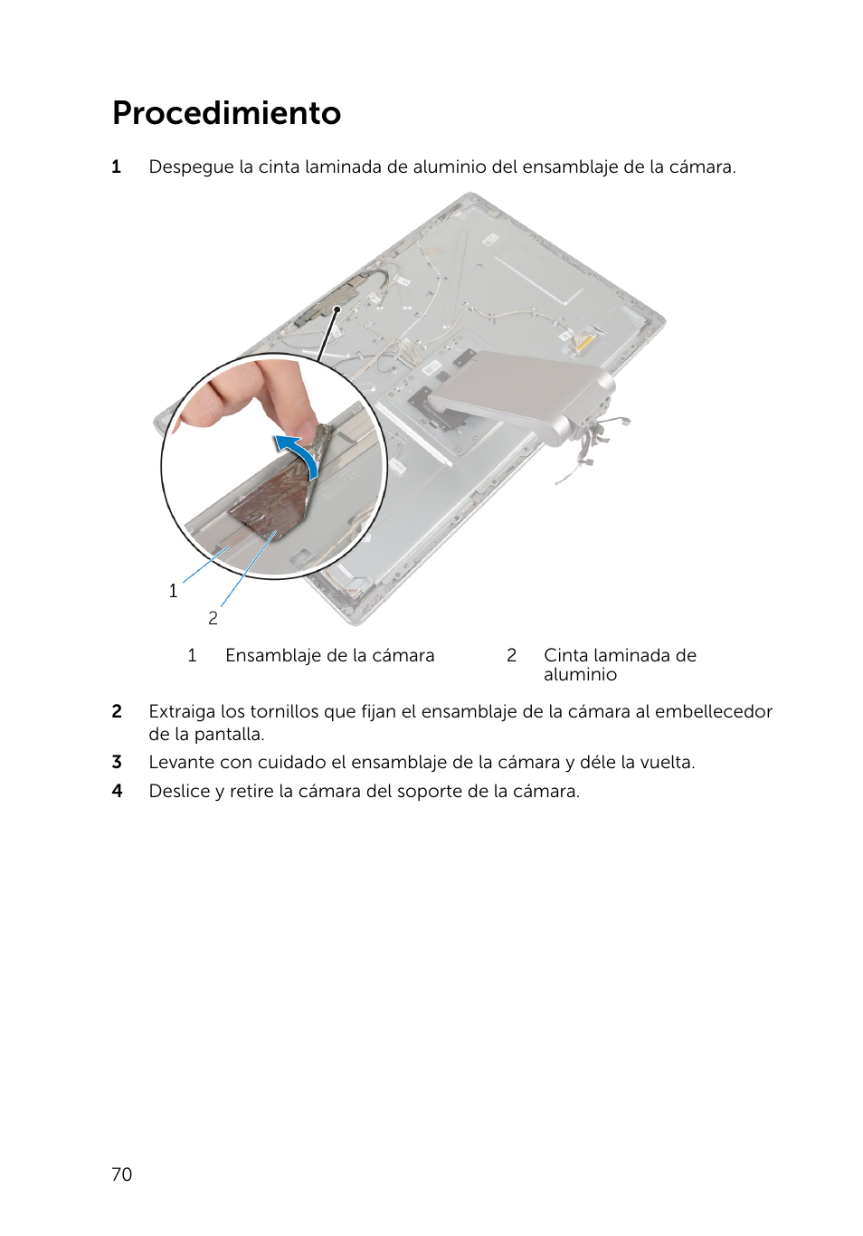 Procedimiento | Dell Inspiron 23 (2350, Mid 2013) User Manual | Page 70 / 113