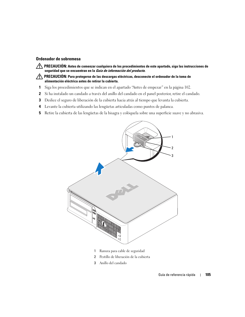 Ordenador de sobremesa | Dell OptiPlex 210L User Manual | Page 105 / 130