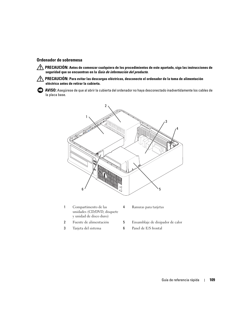 Ordenador de sobremesa | Dell OptiPlex 210L User Manual | Page 109 / 130