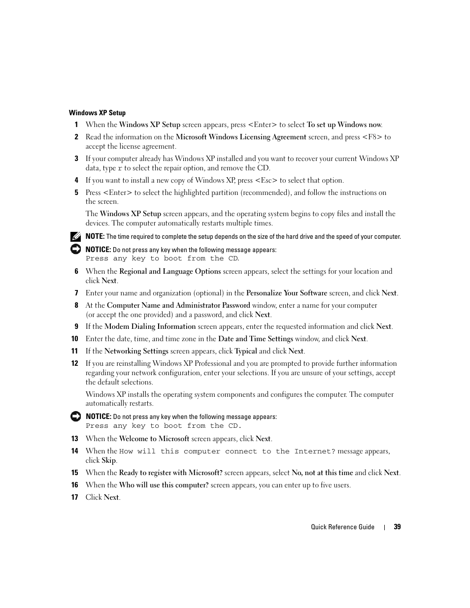 Dell OptiPlex 210L User Manual | Page 39 / 130