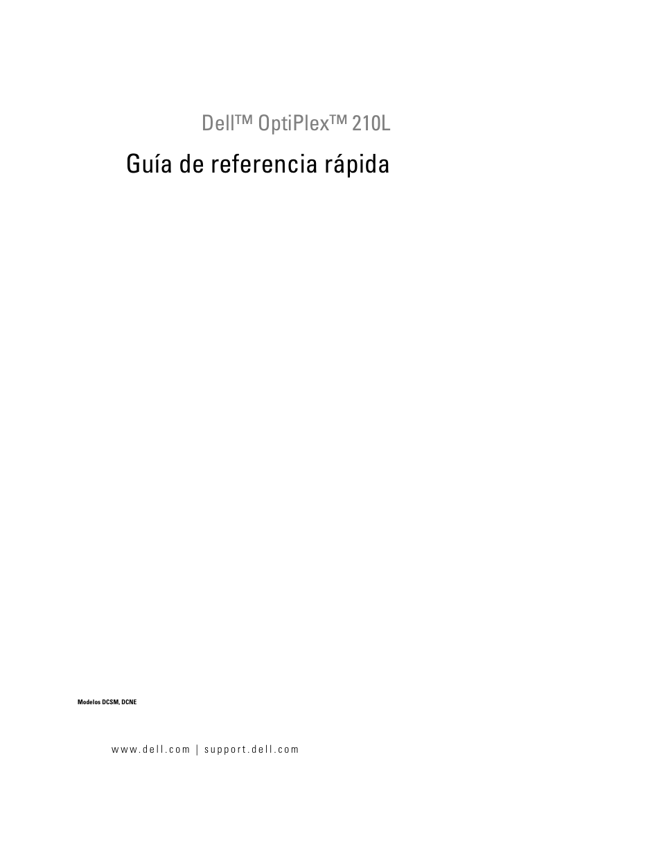 Guía de referencia rápida, Dell™ optiplex™ 210l | Dell OptiPlex 210L User Manual | Page 87 / 130