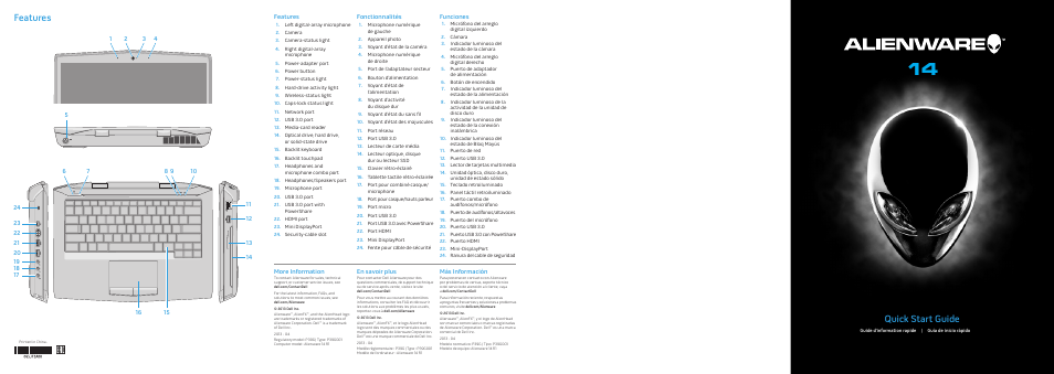 Dell Alienware 14 (Mid 2013) User Manual | 2 pages