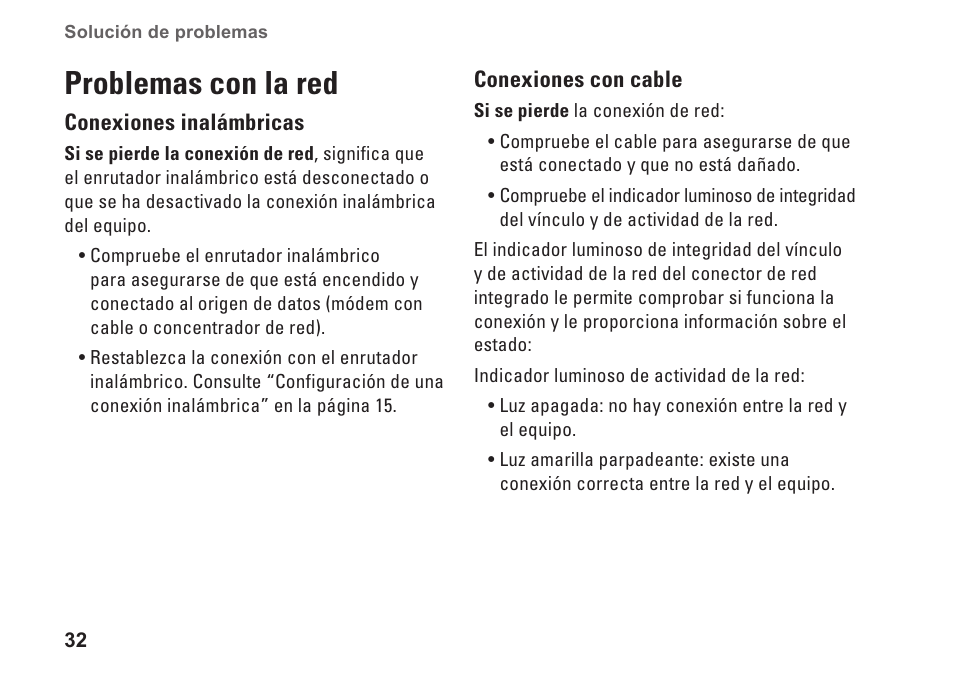 Problemas con la red | Dell Inspiron Zino (300, Late 2009) User Manual | Page 34 / 82