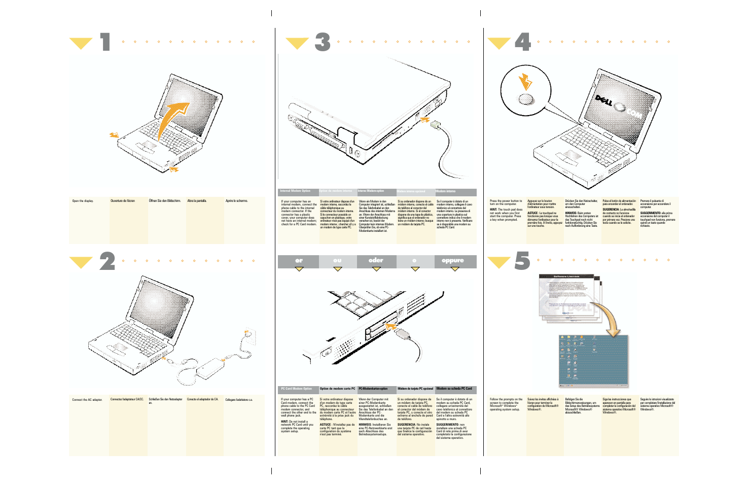 Oorr ou oder o oppure | Dell Inspiron 5000 User Manual | Page 2 / 2