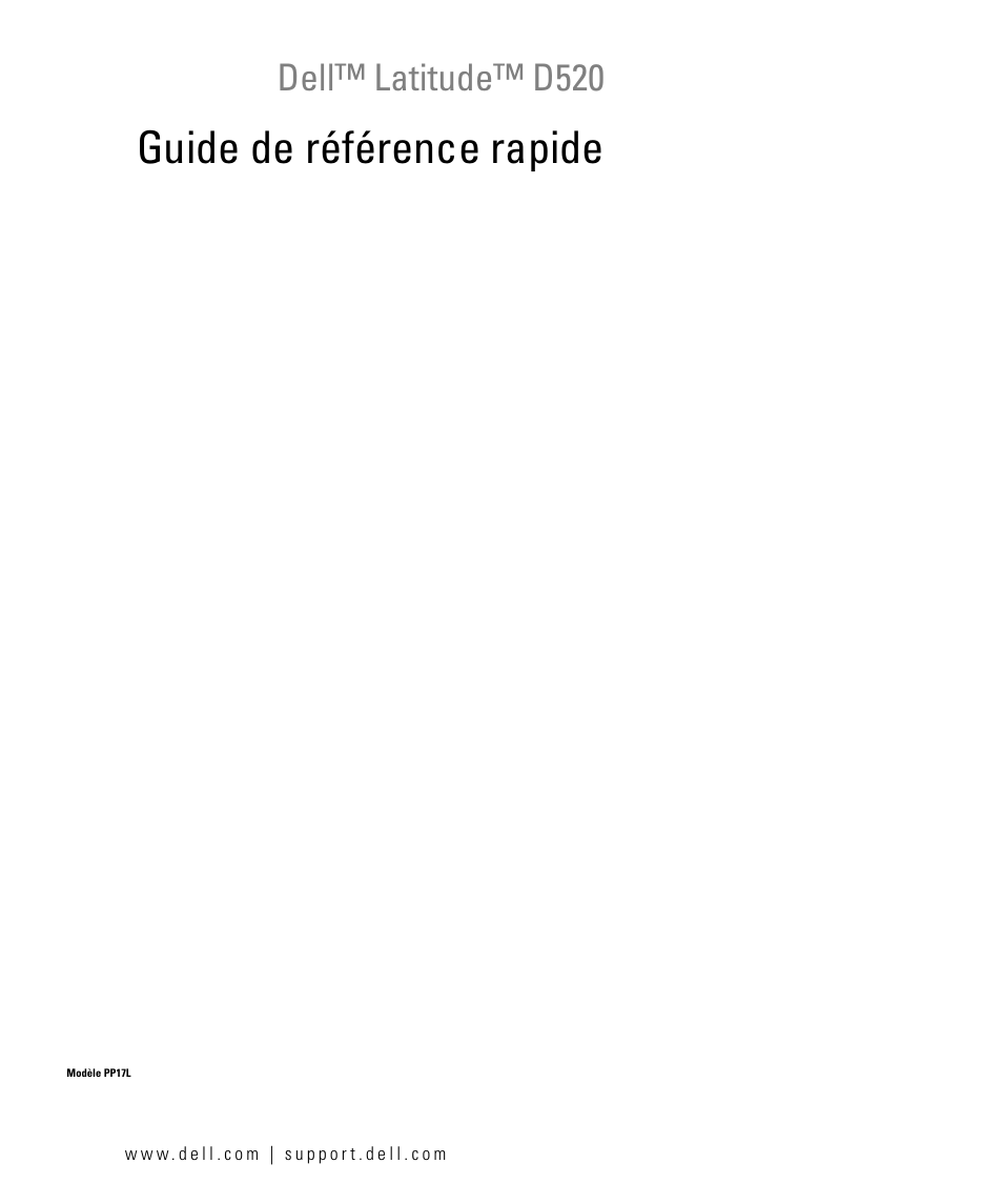 Guide de référence rapide, Dell™ latitude™ d520 | Dell Latitude D520 User Manual | Page 25 / 96