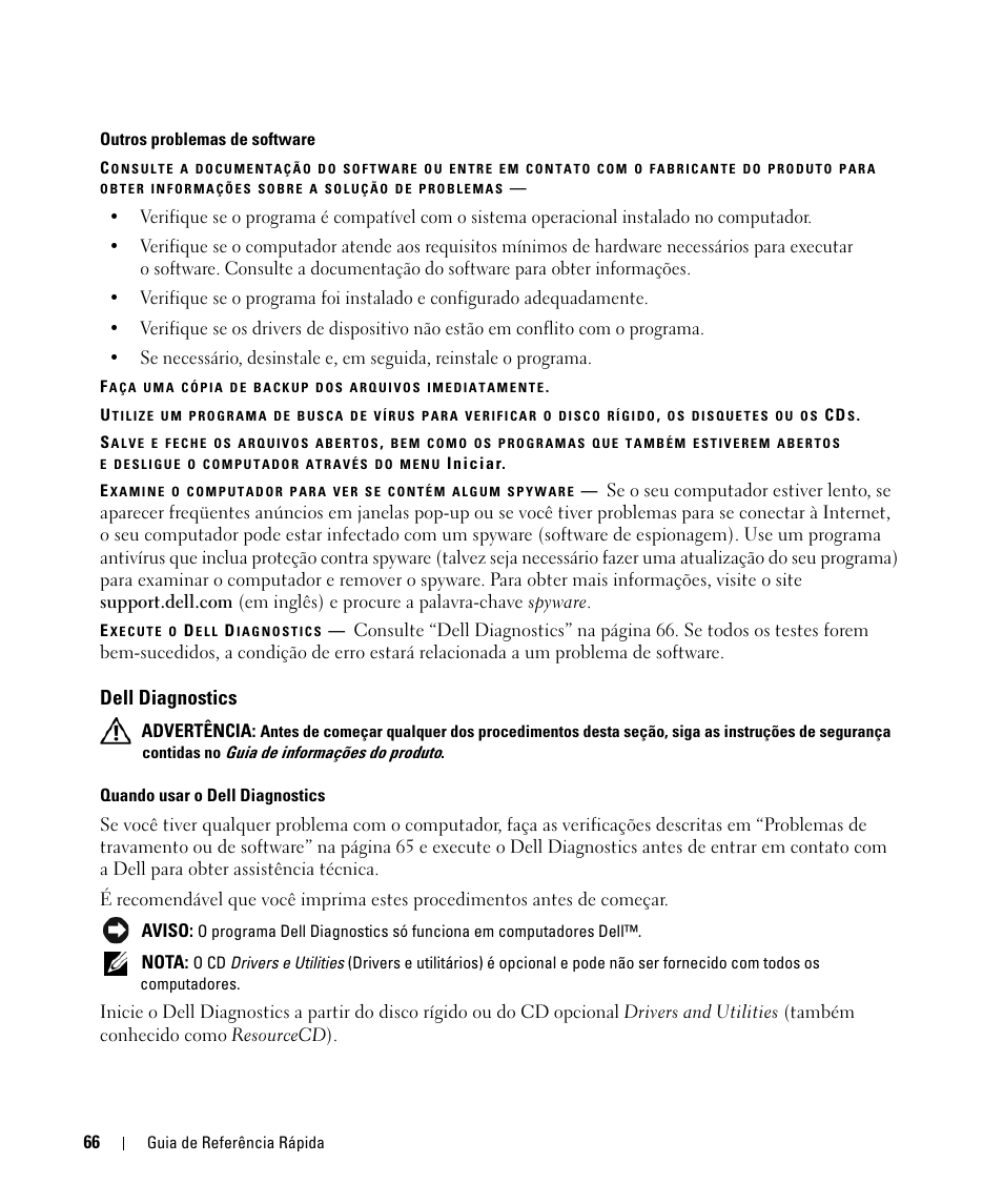 Dell diagnostics | Dell Latitude D520 User Manual | Page 66 / 96