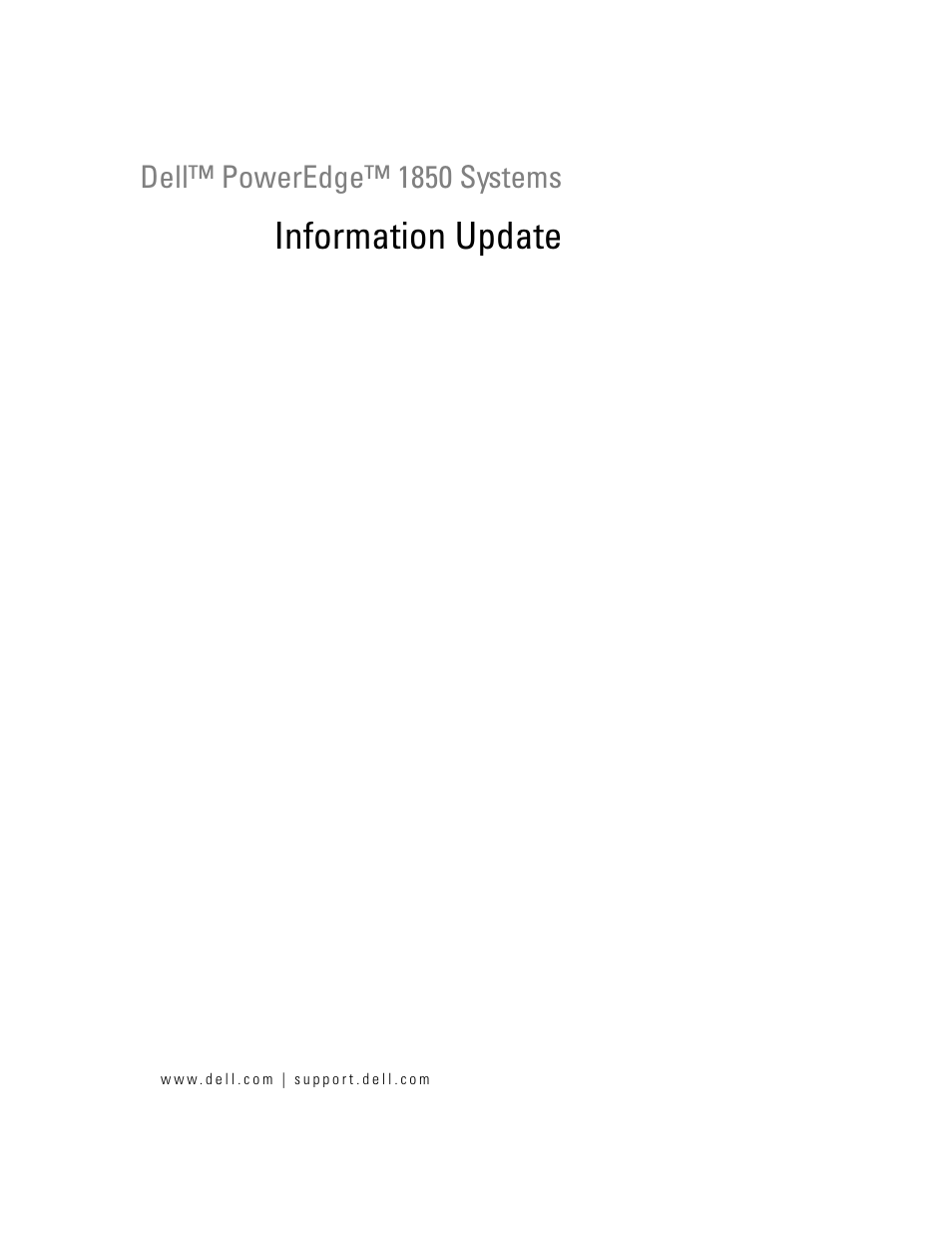 Information update | Dell PowerEdge 1850 User Manual | Page 3 / 58