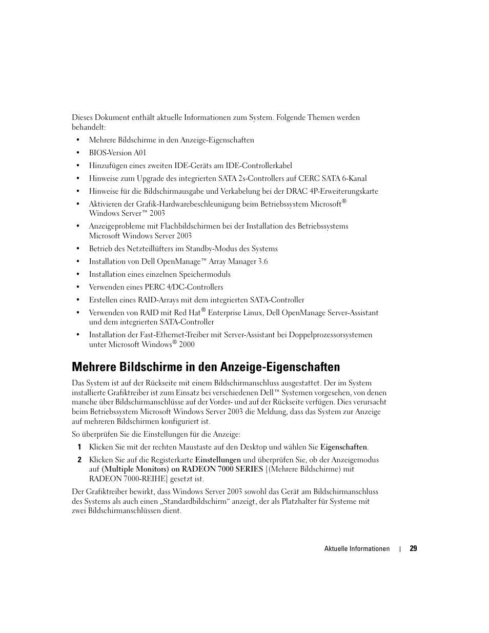 Mehrere bildschirme in den anzeige-eigenschaften | Dell PowerEdge 1800 User Manual | Page 31 / 66