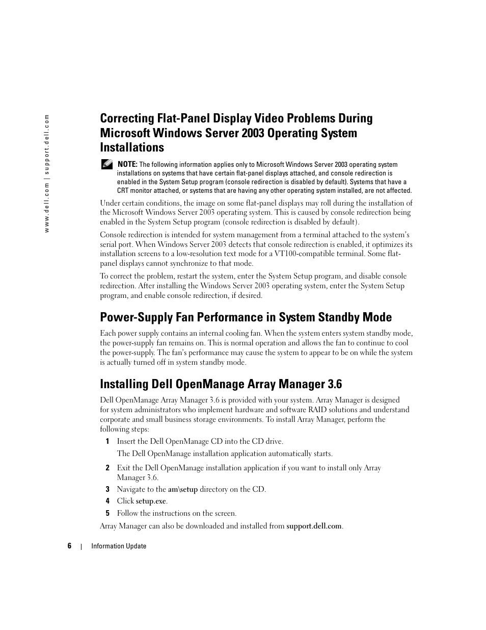Installing dell openmanage array manager 3.6 | Dell PowerEdge 1800 User Manual | Page 8 / 66