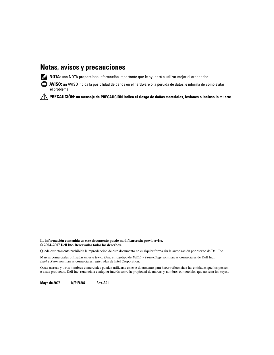 Notas, avisos y precauciones | Dell PowerEdge 2800 User Manual | Page 50 / 56