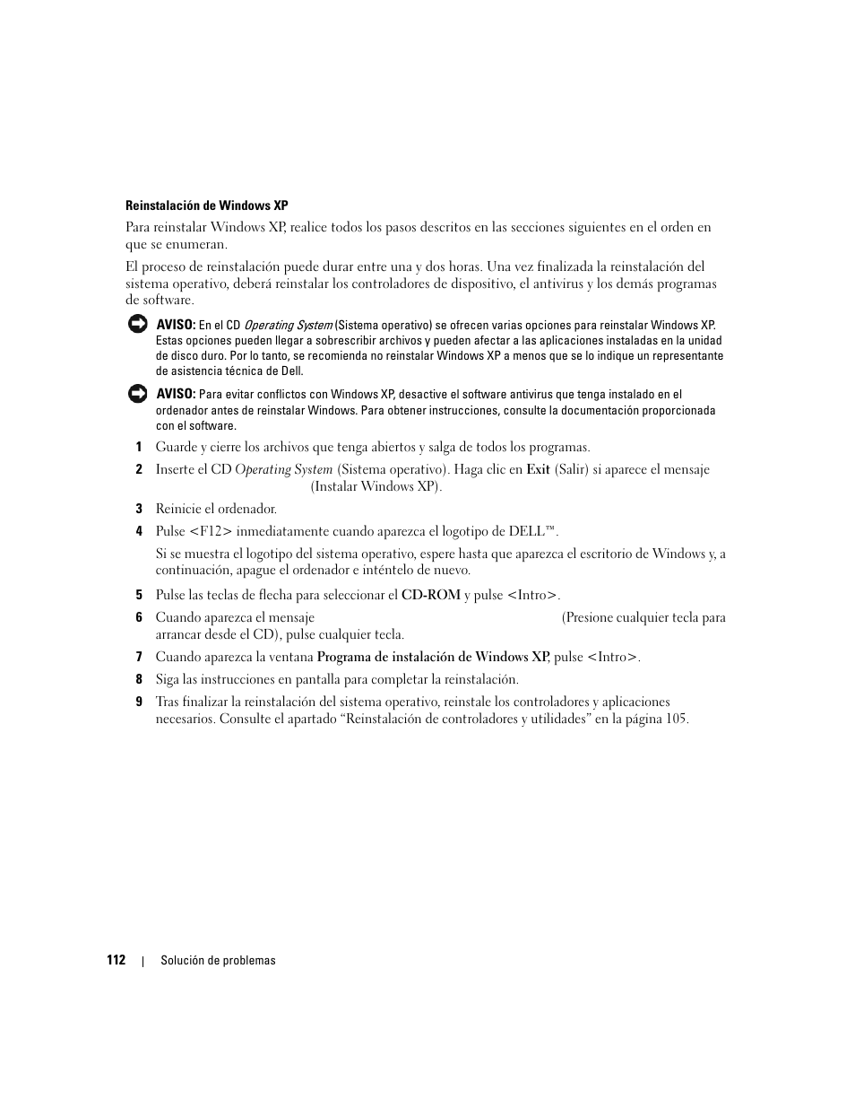 Dell Inspiron 640M User Manual | Page 112 / 190