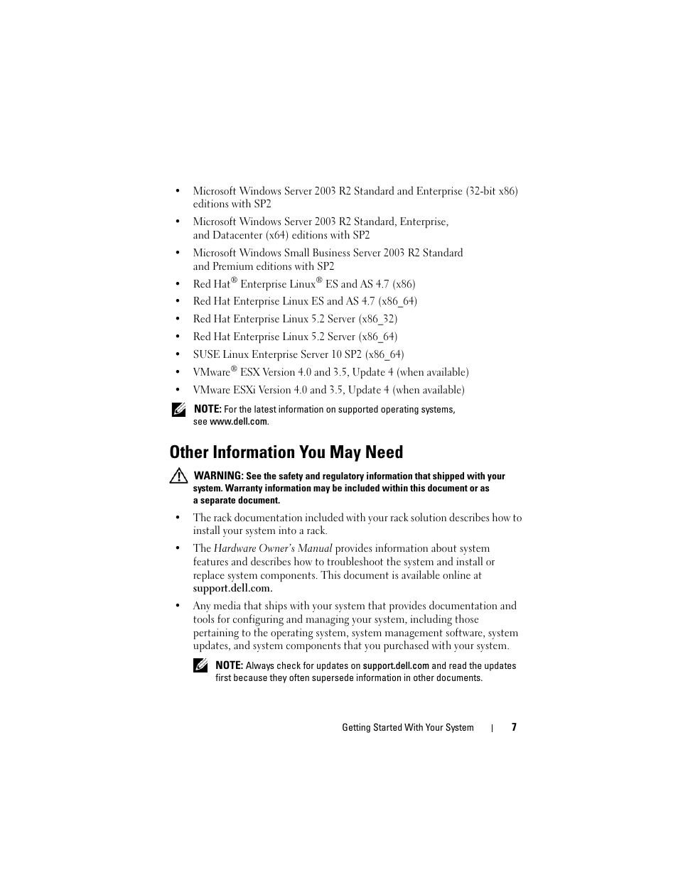 Other information you may need | Dell POWEREDGE R710 User Manual | Page 9 / 54