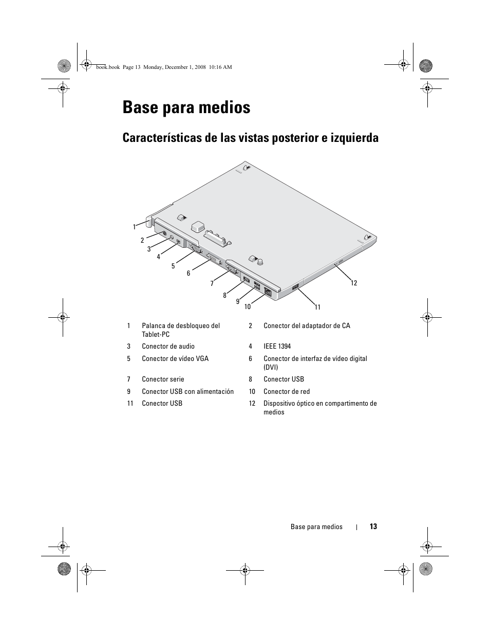 Base para medios | Dell Latitude XT2 (Early 2009) User Manual | Page 15 / 48