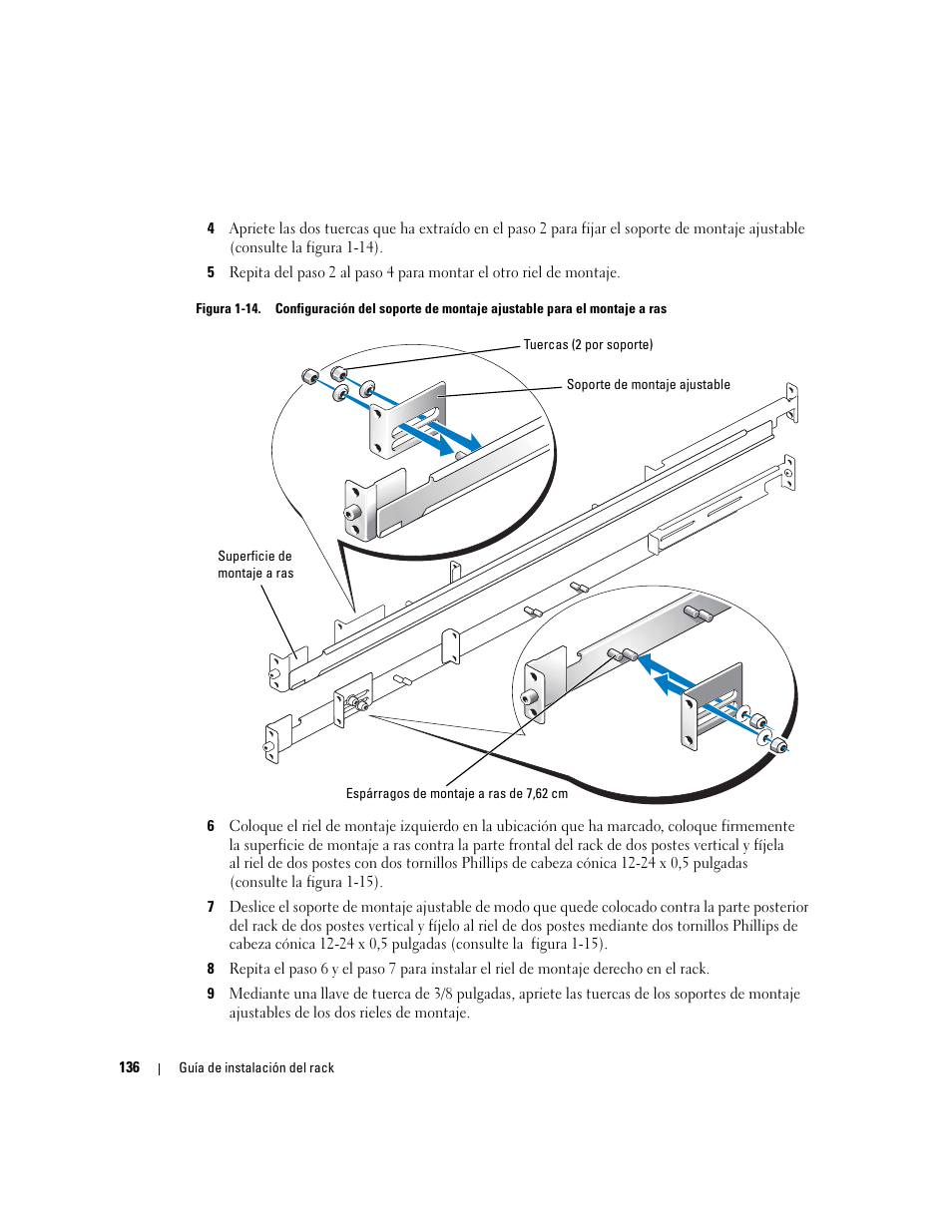 Figura 1-14, Figura 1-14), Ajustable (consulte la figura 1-14) | Consulte la figura 1-14) | Dell PowerEdge 860 User Manual | Page 138 / 142