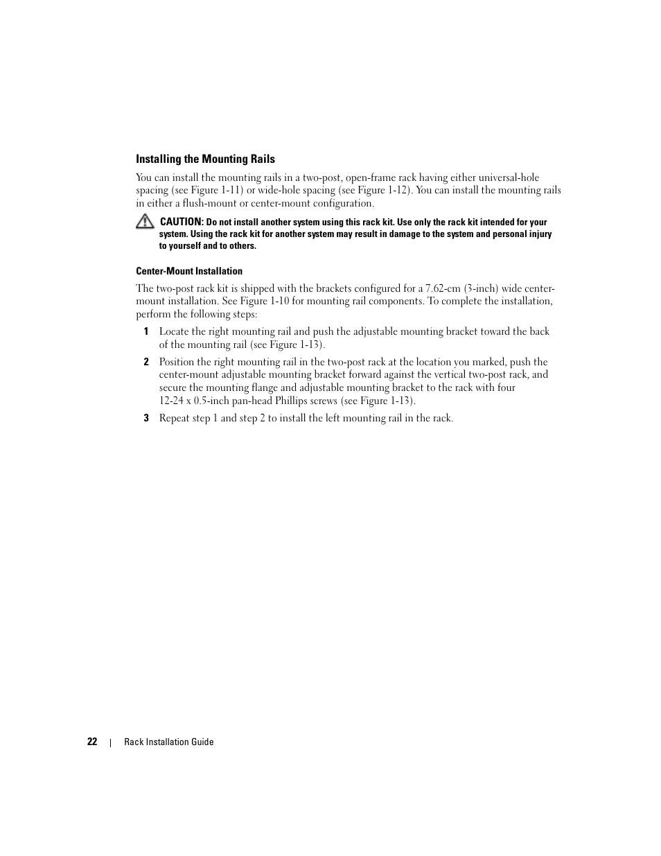 Installing the mounting rails | Dell PowerEdge 860 User Manual | Page 24 / 142