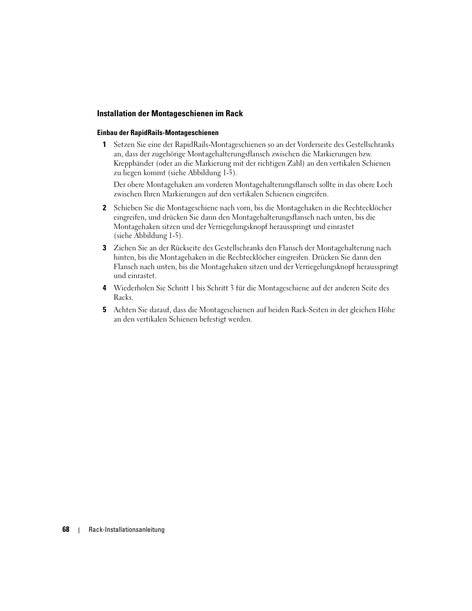 Installation der montageschienen im rack | Dell PowerEdge 860 User Manual | Page 70 / 142