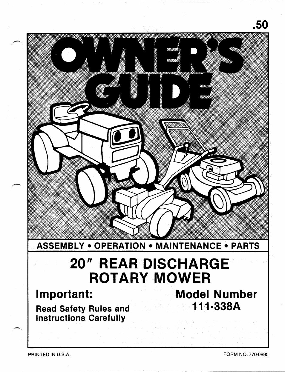 Bolens 111-338A User Manual | 22 pages